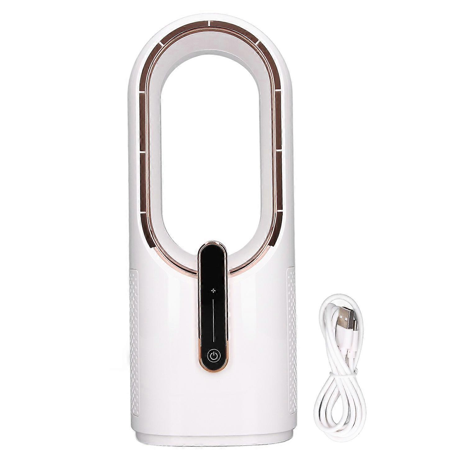 Mini Bladeless Fan with 3 Cooling Speed Touch Control Fan Portable USB Charging Fan for Bedroom Offi