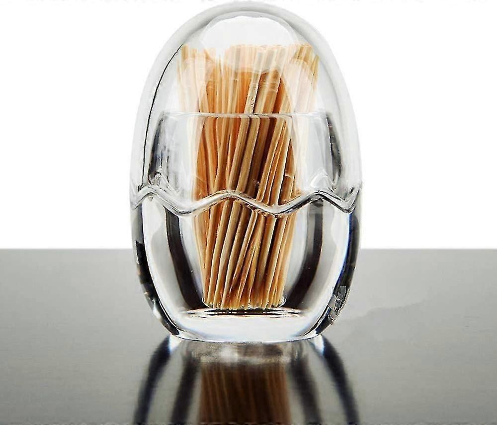 Acrylic Toothpick Holder Crystal Toothpick Dispenser Bucket Plastic Toothpick Box Egg Shape