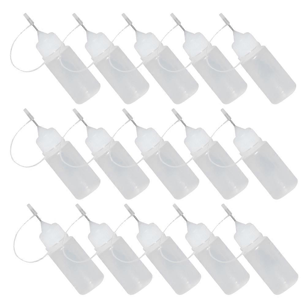 White Plastic Glue Bottle for Storage Use 15Pcs Applicator Bottles