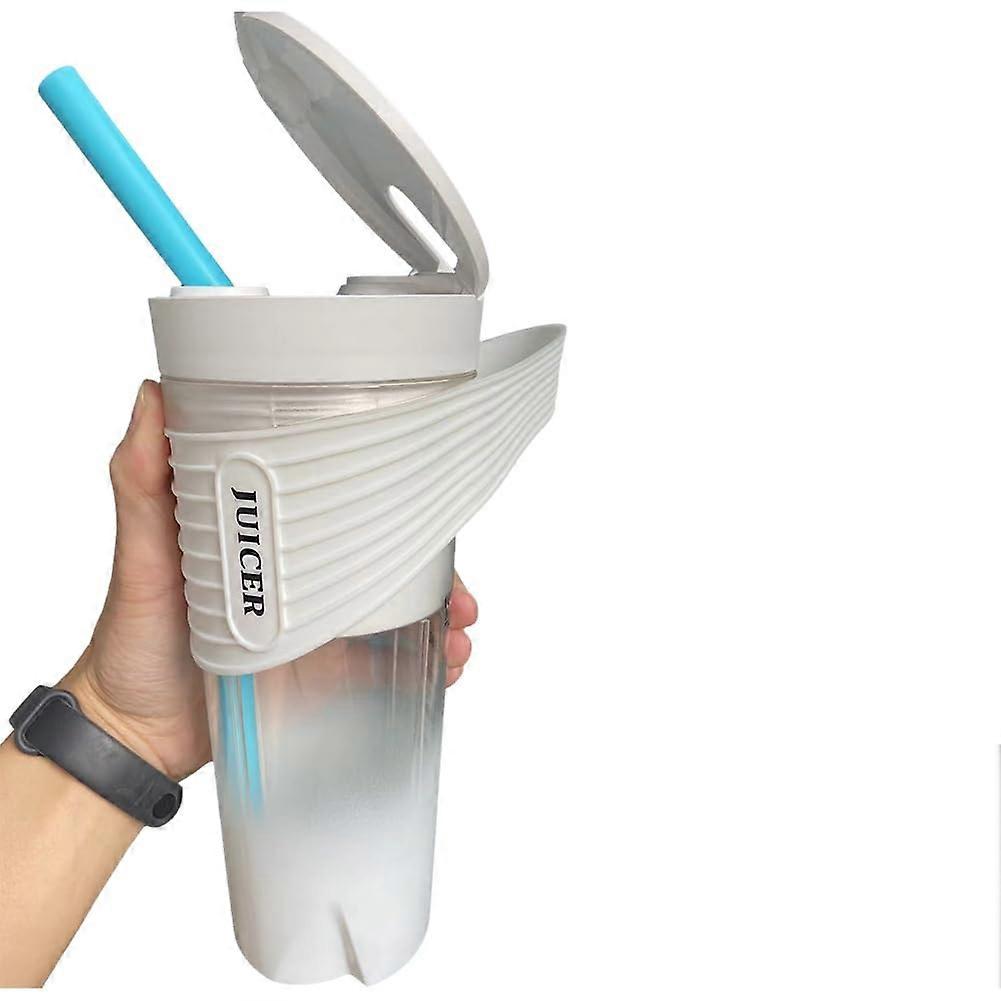 Electric Juicer Machine with Portable Design for Fresh Fruit and Vegetable Juice Extraction, White