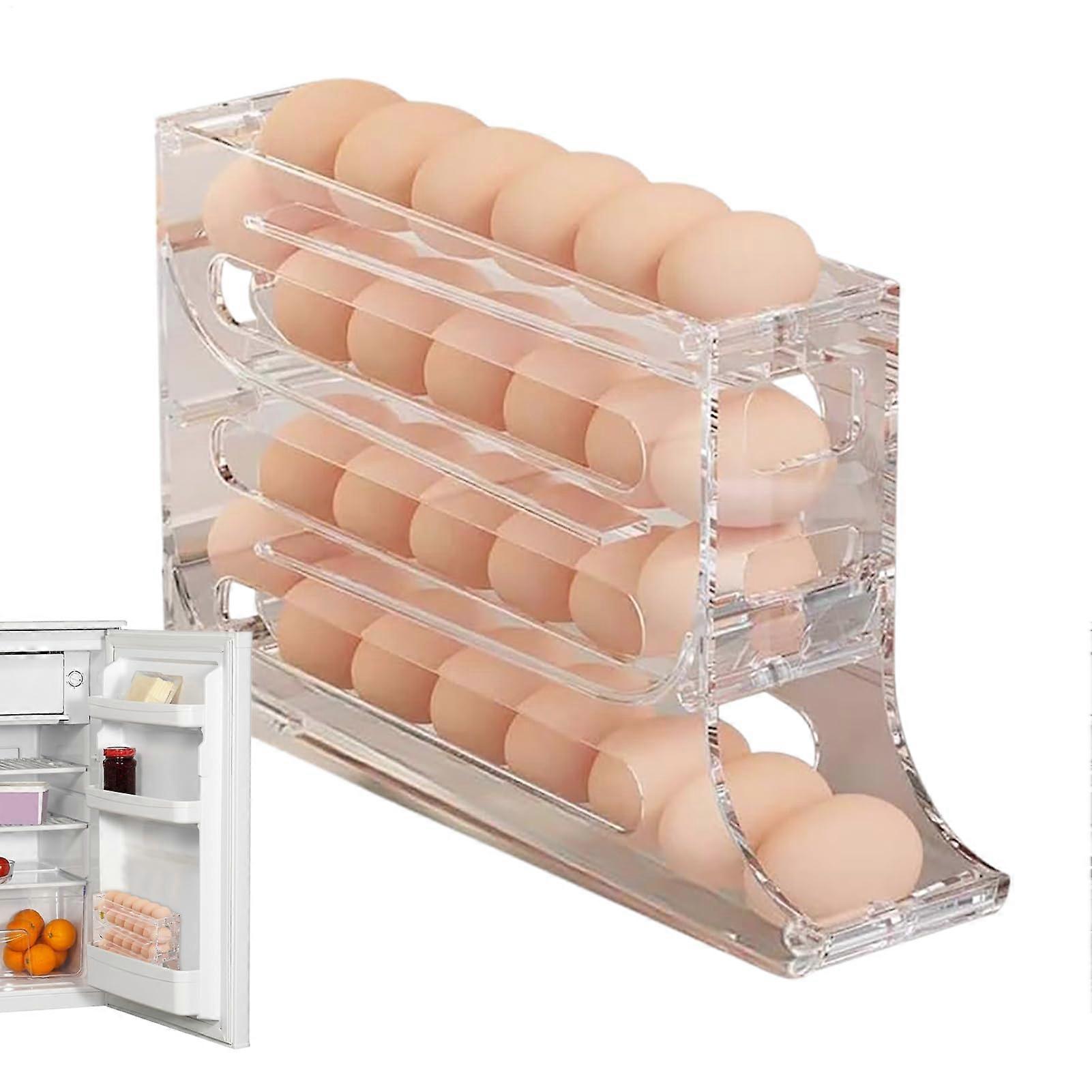 Egg Storage Container 4Layer Refrigerator Tray Holds 30 Eggs for Kitchen, Pantry, Chicken Coop