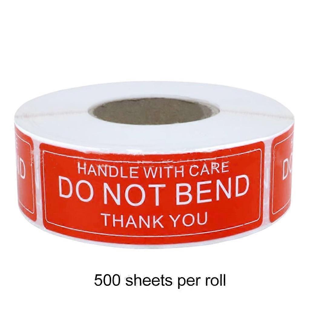 150 & 500 Pcs/Roll Warning Sticker Handle With Care DO NOT BEND Remind Labels