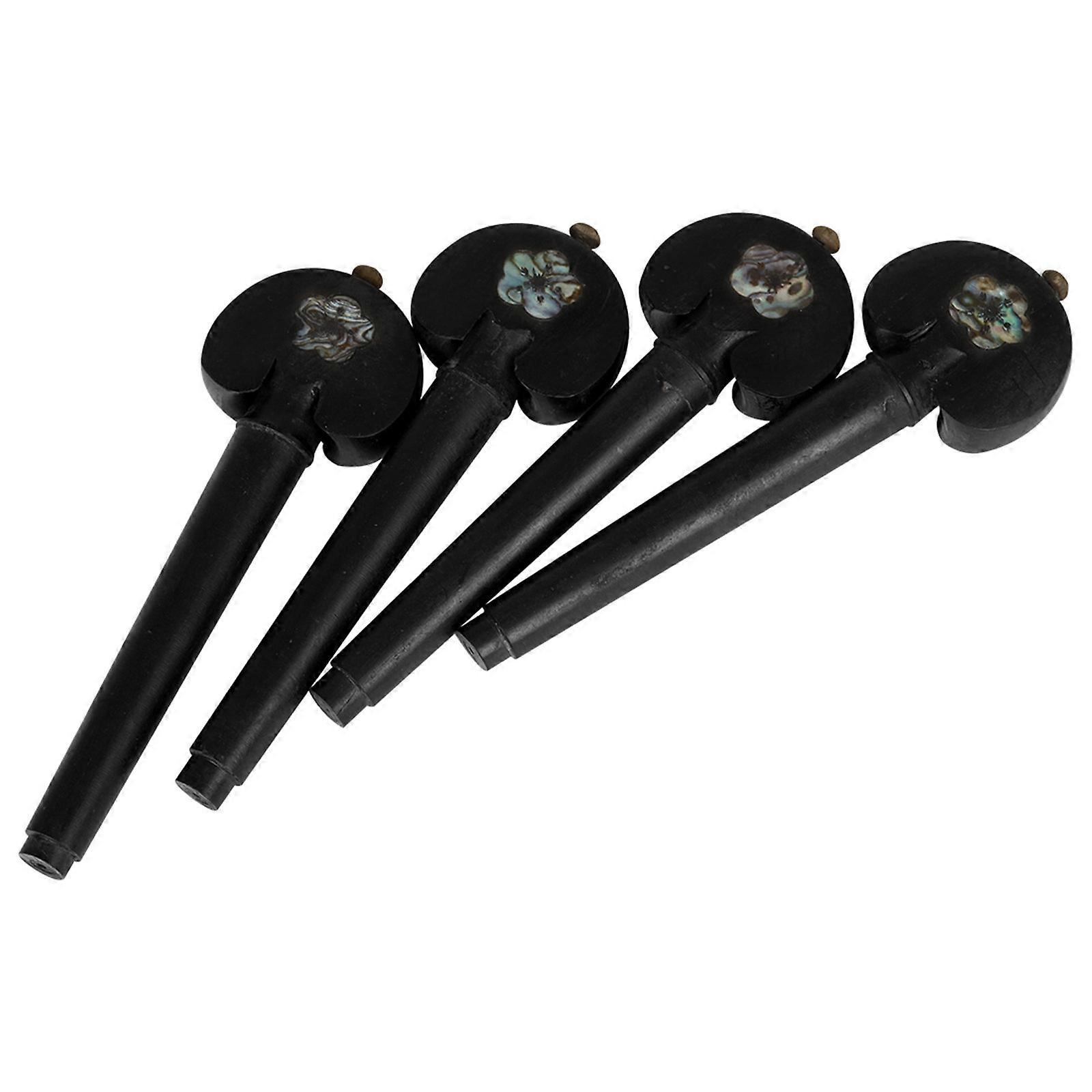 4Pcs Ebony Wood Cello Tuning Pegs Replacement Exquisite Tuners Machine Heads for Musical Instruments Easy to Install Multicolor