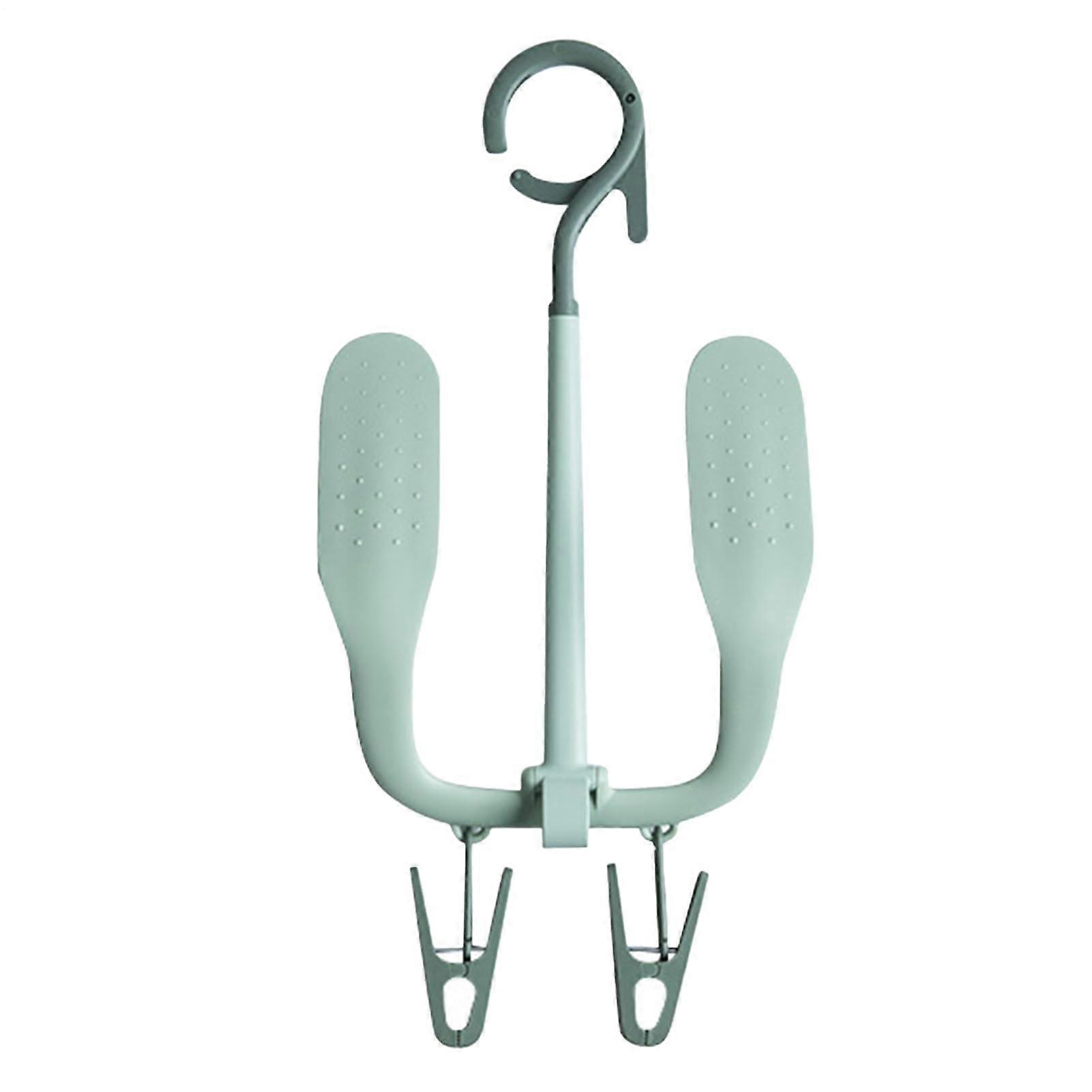 Rotatable Shoe Drying Rack with Double Hook SpaceSaving Hanger for Wardrobe Balcony Bathroom