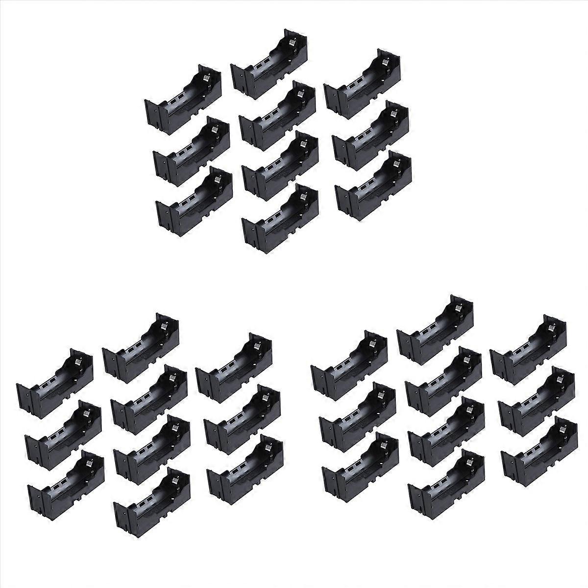 Plastic Single 26650 Battery Holder Case Storage Box 30Pcs Black
