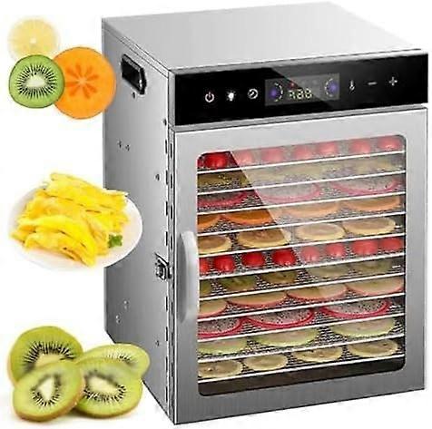 Stainless Steel Food Dehydrator 12 Layer Large Capacity Fruit Meat Vegetable Jerky Dryer with Timer