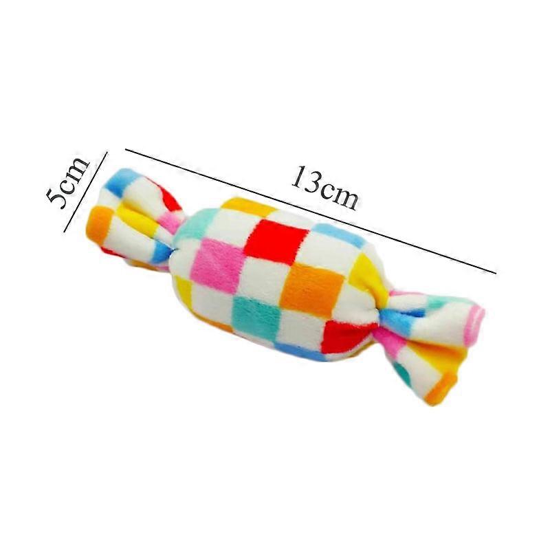 Cute Candy Pet Dog Plush Toy Squeaker Cat Chew Toys for Small Dog Training Squeeze Bite Resistant Sound Soft Shell