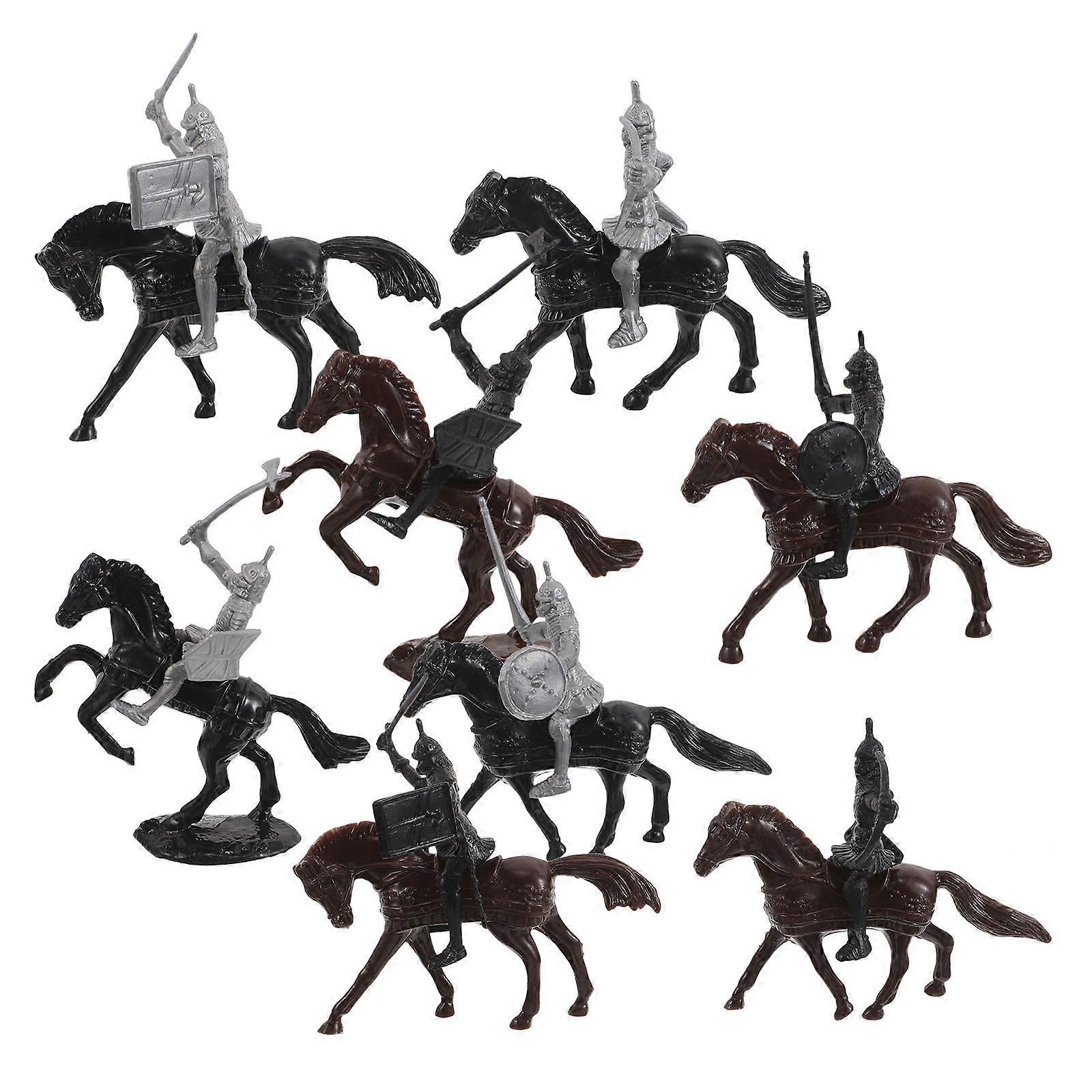 32Pcs Knight Models Display Medieval Miniature Figures with Horses for Imaginative Play Multi Color