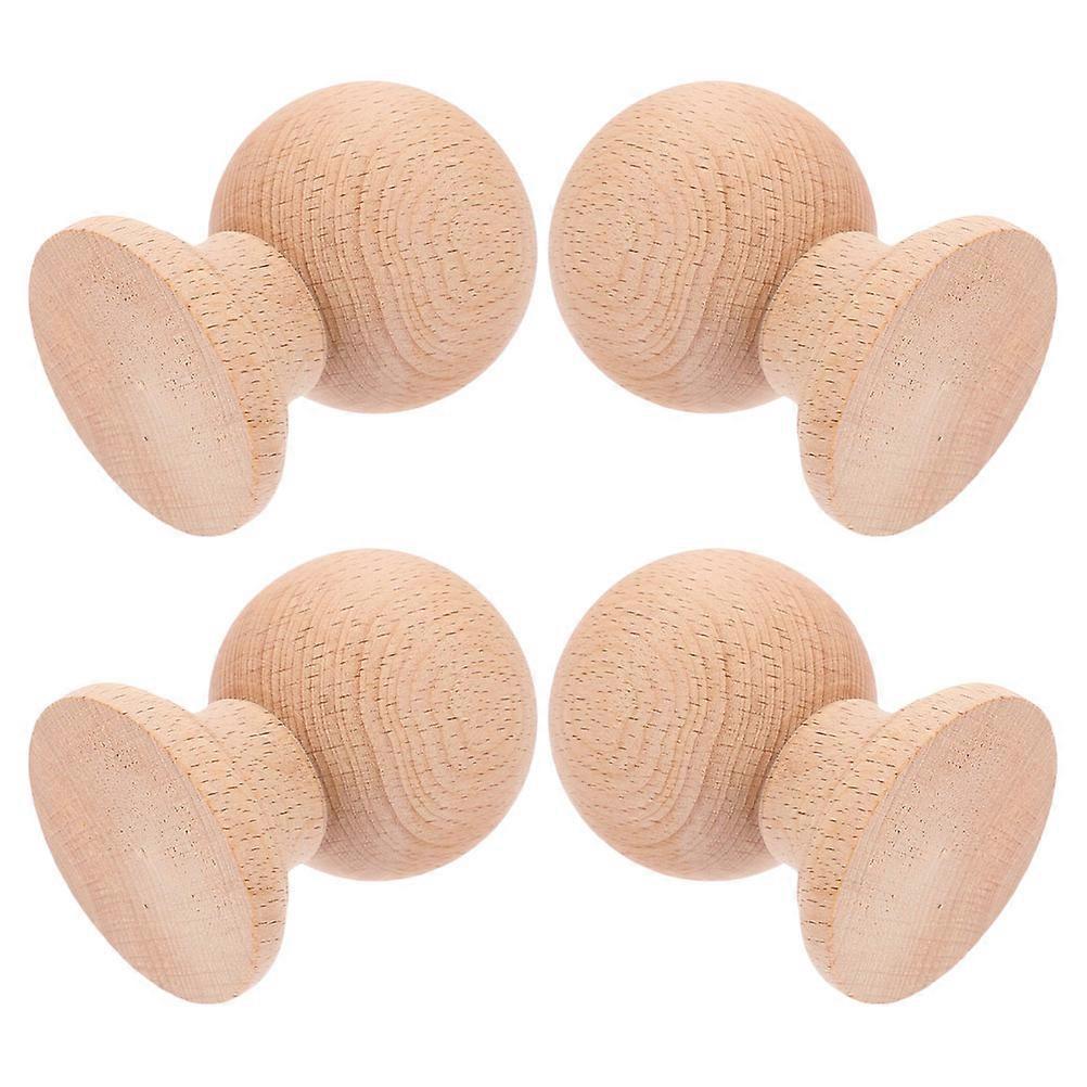 Decorative Wood Finials for DIY Crafts 4Pcs Small Solid Wood Finials