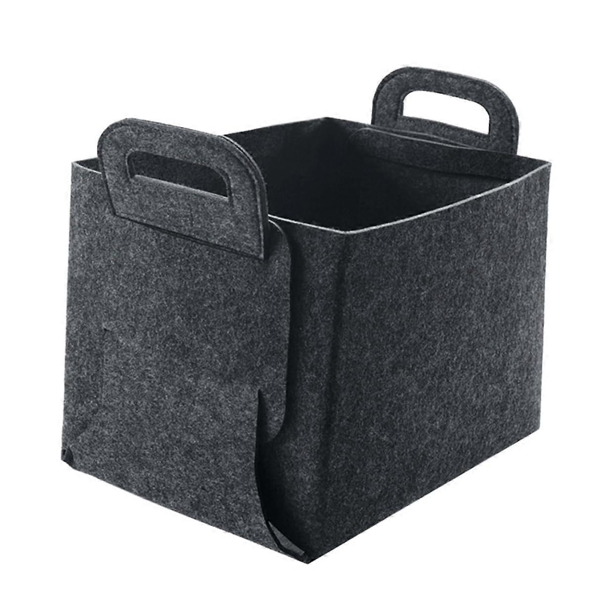 Large Foldable Felt Storage Box  Collapsible Toy and Clothing Organizer, Laundry In Grey