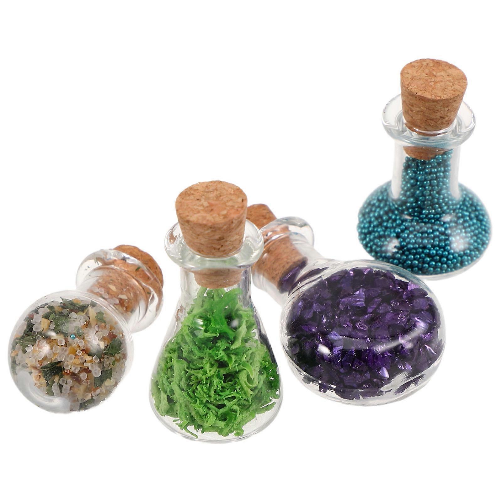 Witch Decor Miniature Bottles Assorted Color for Dollhouse 4Pcs Kit