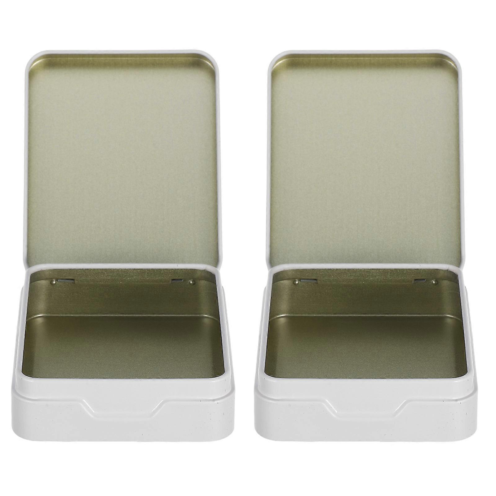 Tea Leaf Storage Box for Storing Things 2Pcs Portable Metal Container with Lid