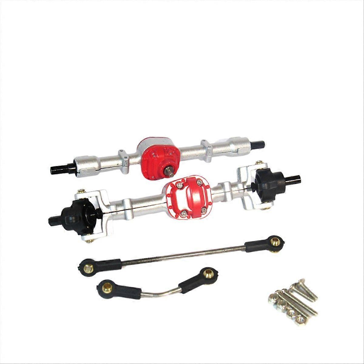 RC Auto Metallgetriebe Vorne und Hinten Brücke Achse Set für MN D90 D91 silber
