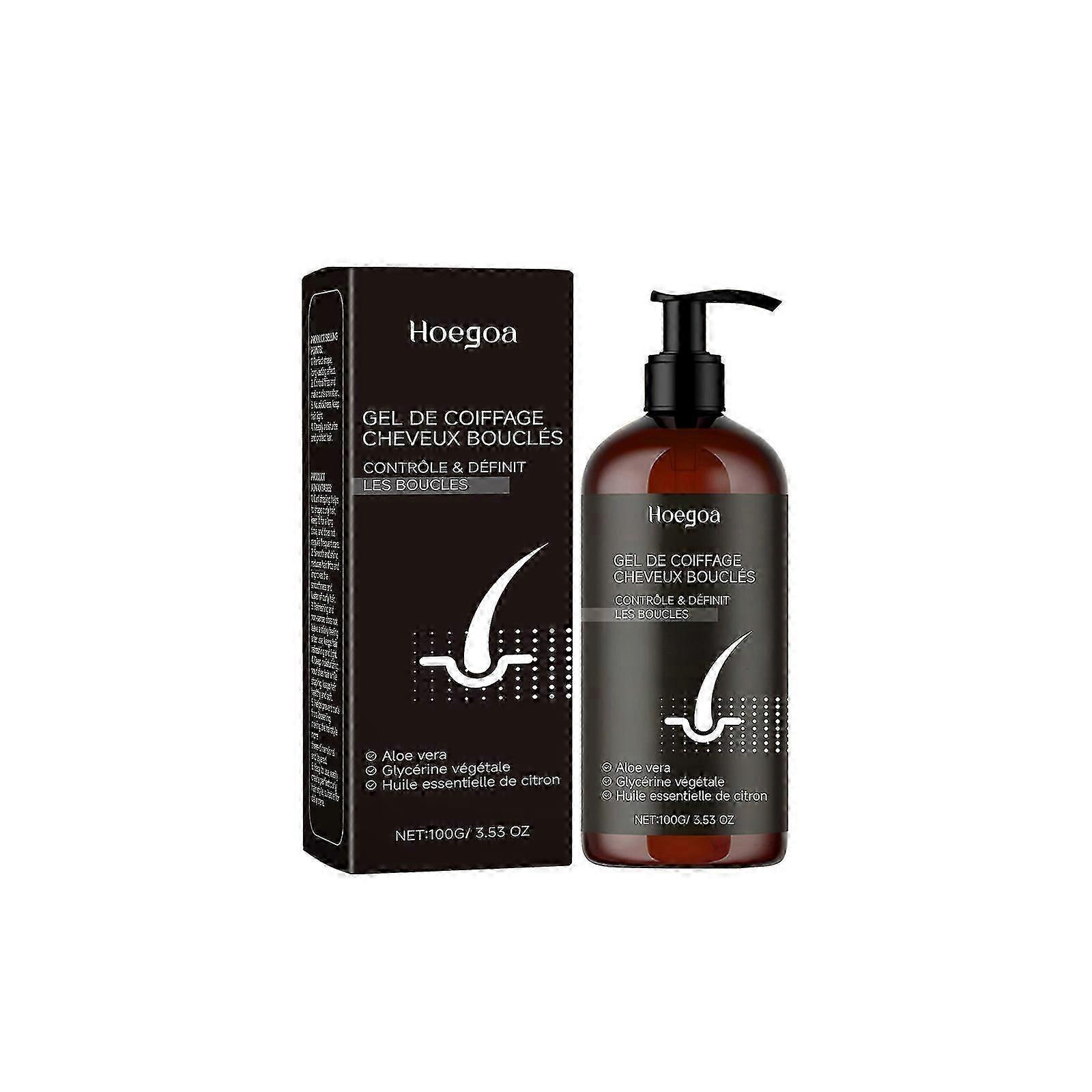 Long-Lasting Moisture & Frizz Control Curly Hair Gel - Natural Aloe Vera & Citrus Extracts for Defined, Bouncy Curls - 100g
