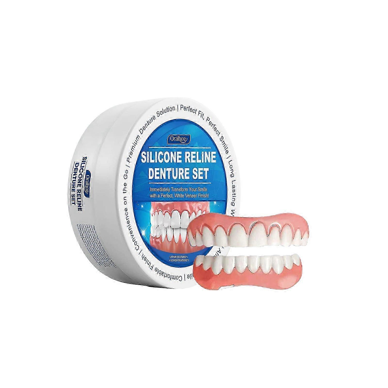 Denture Set - Comfortable Dental Cosmetic Kit for a Beautiful Smile, Easy to Use, Enhances Appearance