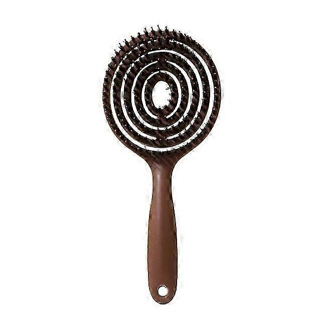 Double layer detangling brush with boar bristles and massage