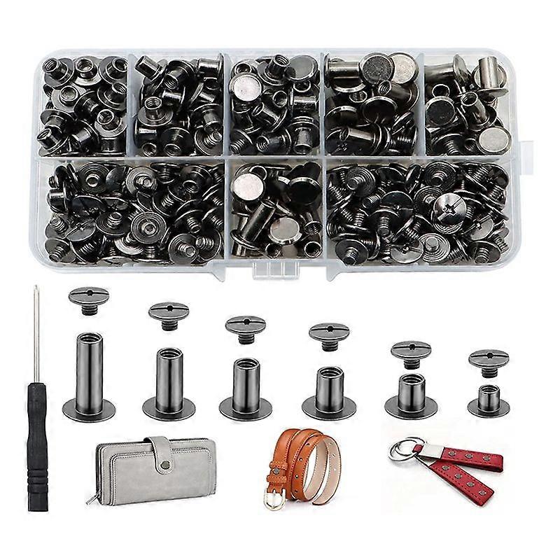 150Sets Chicago Screws Assorted Kit, Black