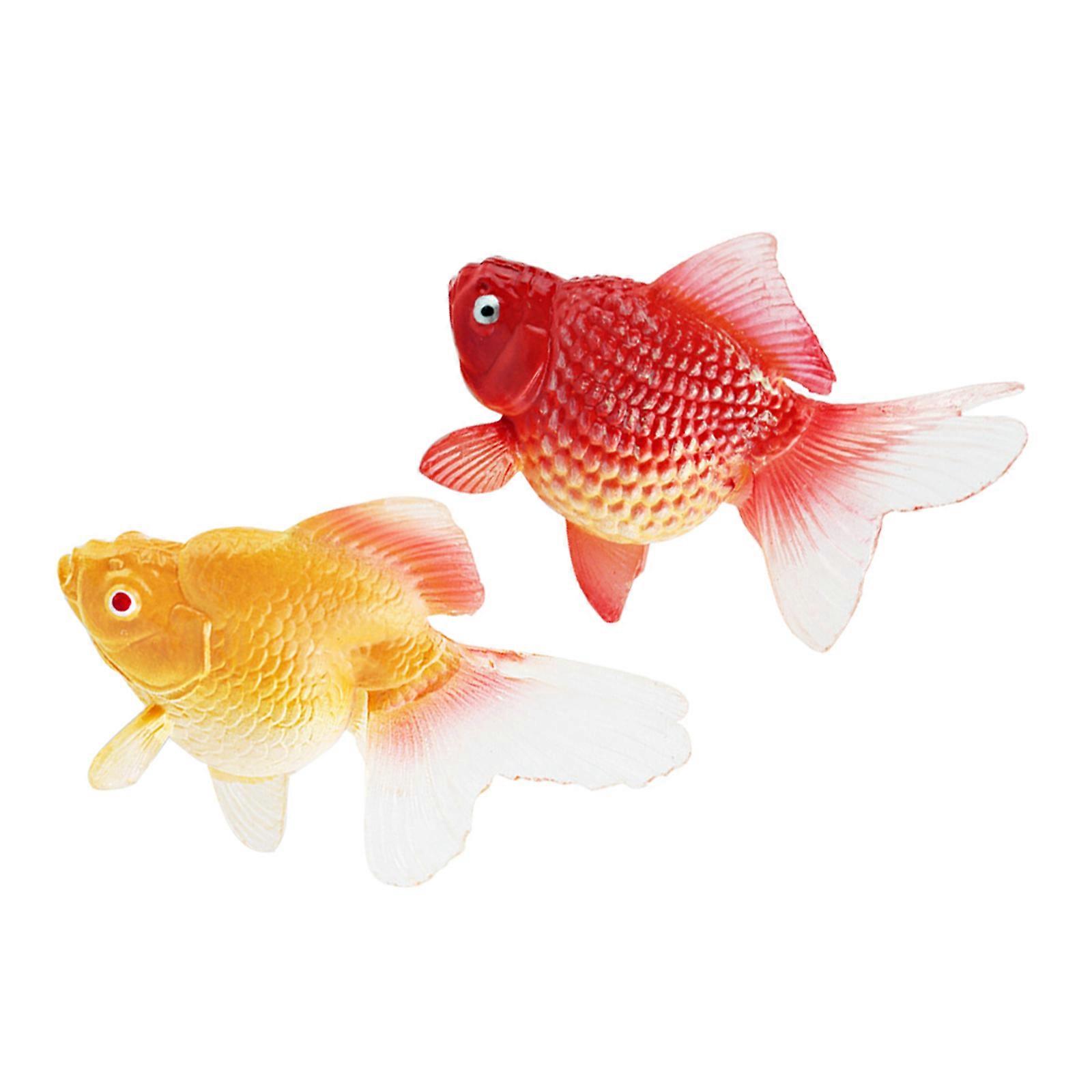 PVC Goldfish Model Simulation Fish Decoration for Fish Tank 2Pcs