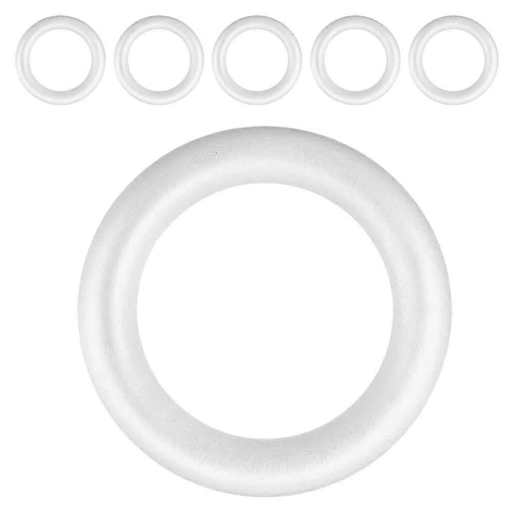 DIY 원형 공예용 링 6개입 흰색 폼 화환 형태