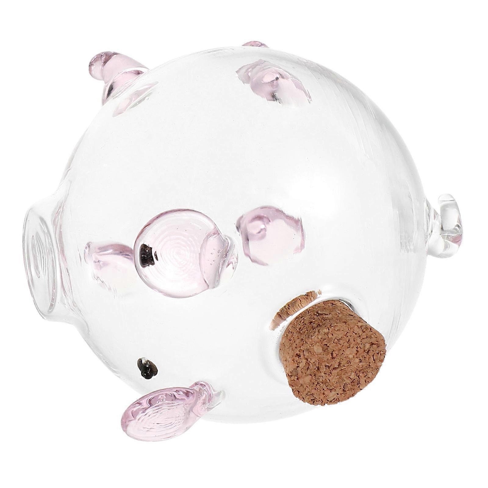 Pig Shaped Small with for Storage Clear Glass Jar