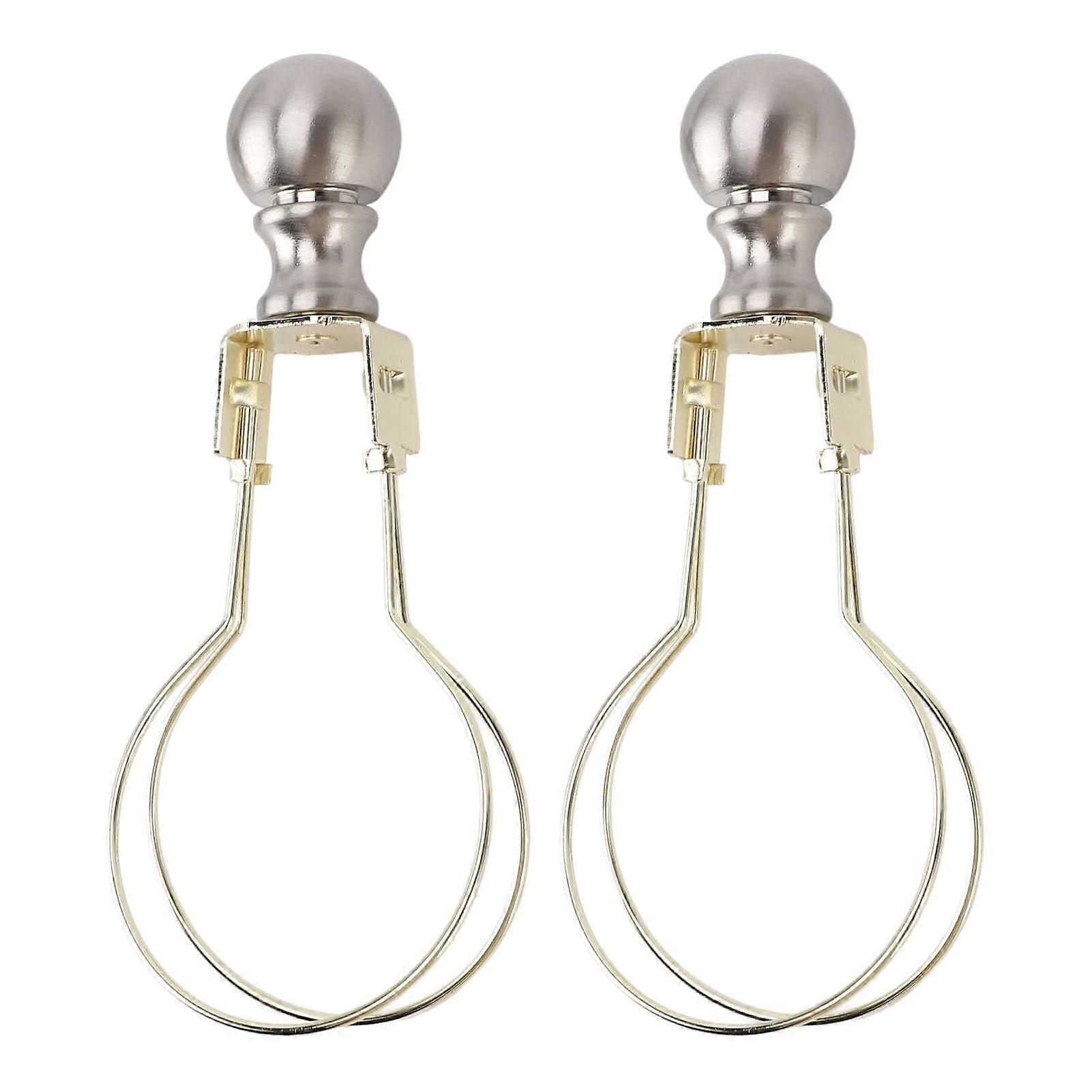 2pcs Gold Lampshade Adapter with Metal Holder Clamp for Table and Floor Lamps, Universal Bulb Fit