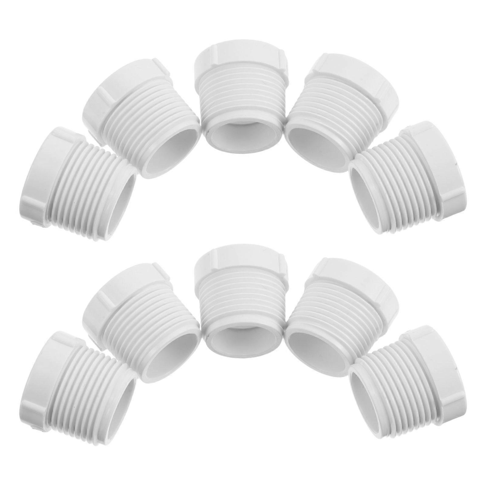 PVC Pipe Fitting Male to Female Thread Adapter for Pipe 12Pcs Durable Plastic