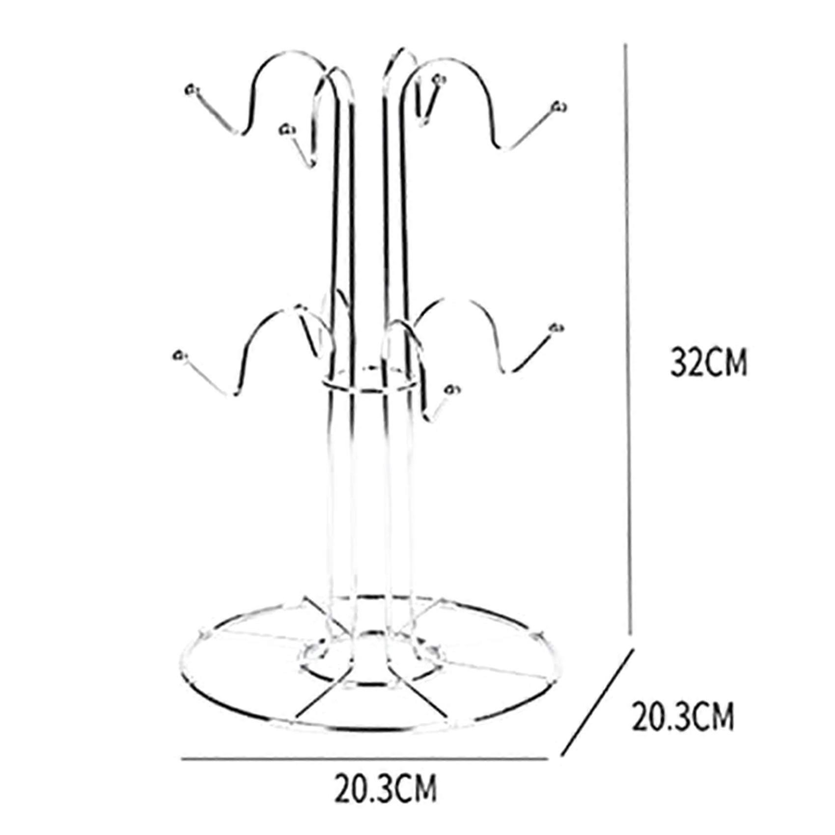 2X Cup Drying Rack with 8 Hooks Drainer Mug Tree Mug Organizer for Home Desktop