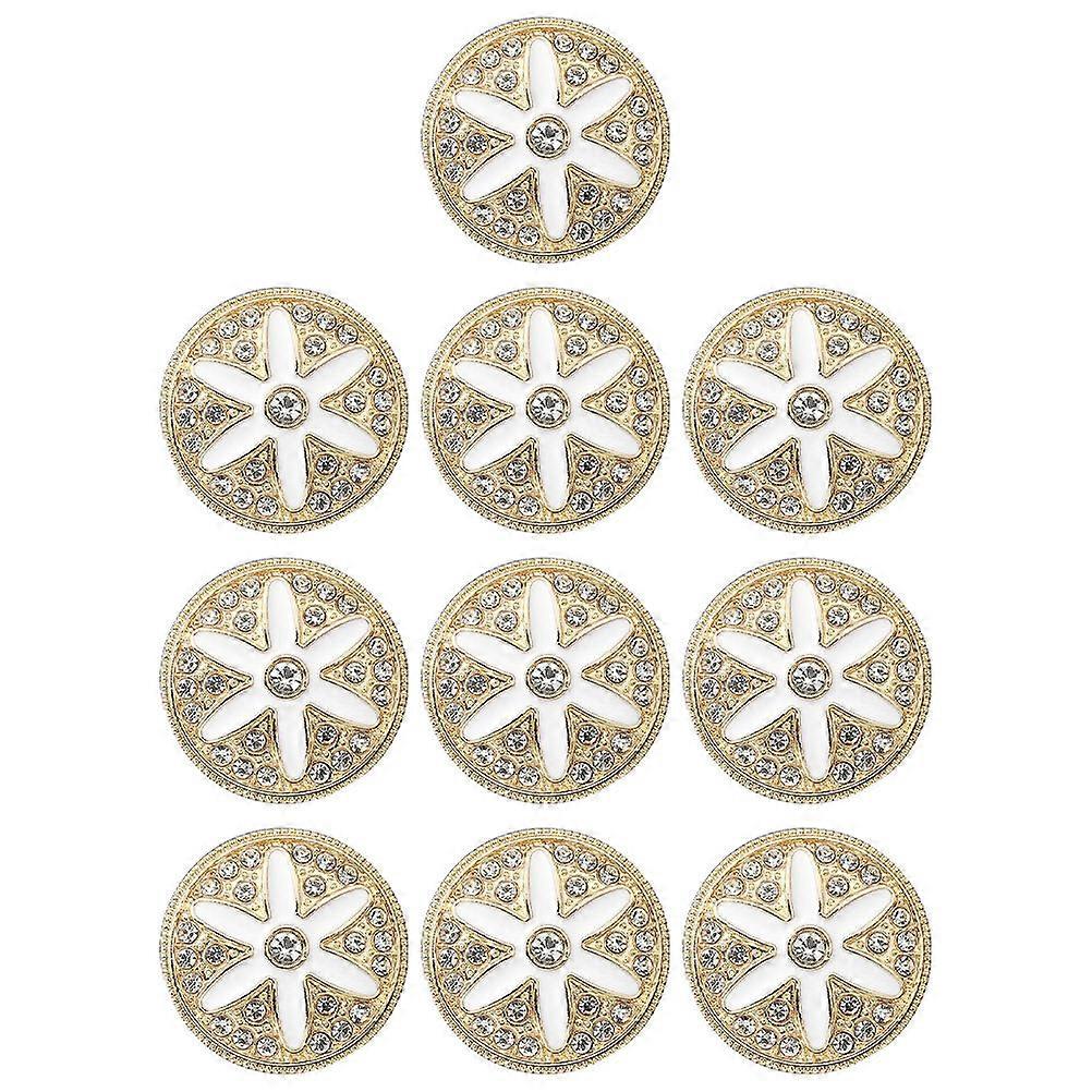 Round Button Overcoat Button for Clothes Use 1Set 10 Metal Buttons