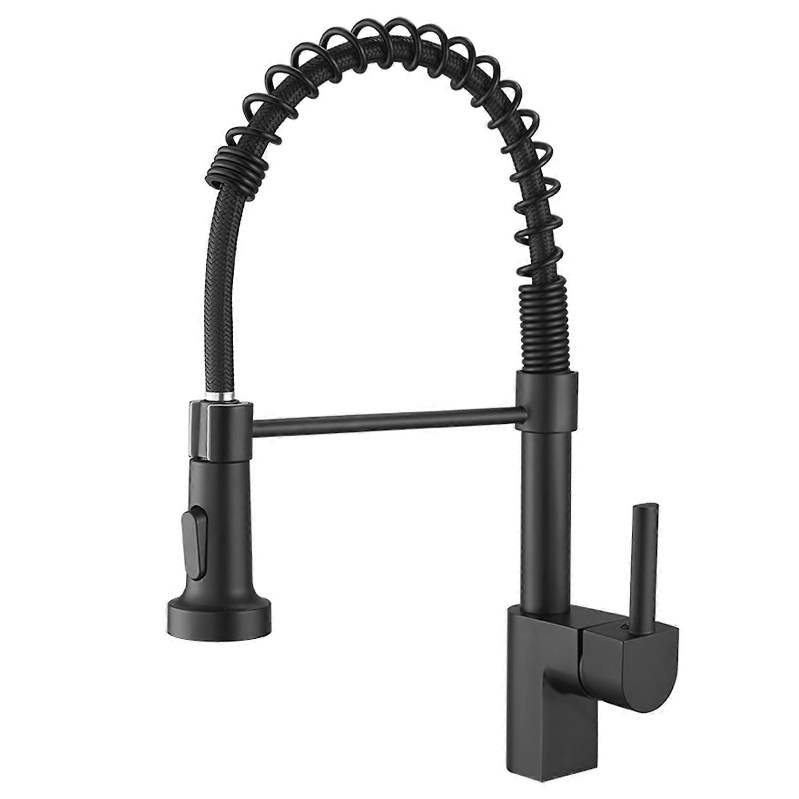 Touch On Matte Black Kitchen Faucet with Pull Down Sprayer, 360° Swivel, Dual Spray Modes, Brass