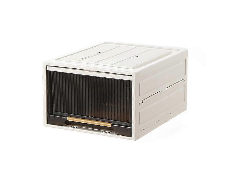 Plastic Storage Bins with Lids, Collapsible Stackable DrawerStyle Closet Organizers for Clothes