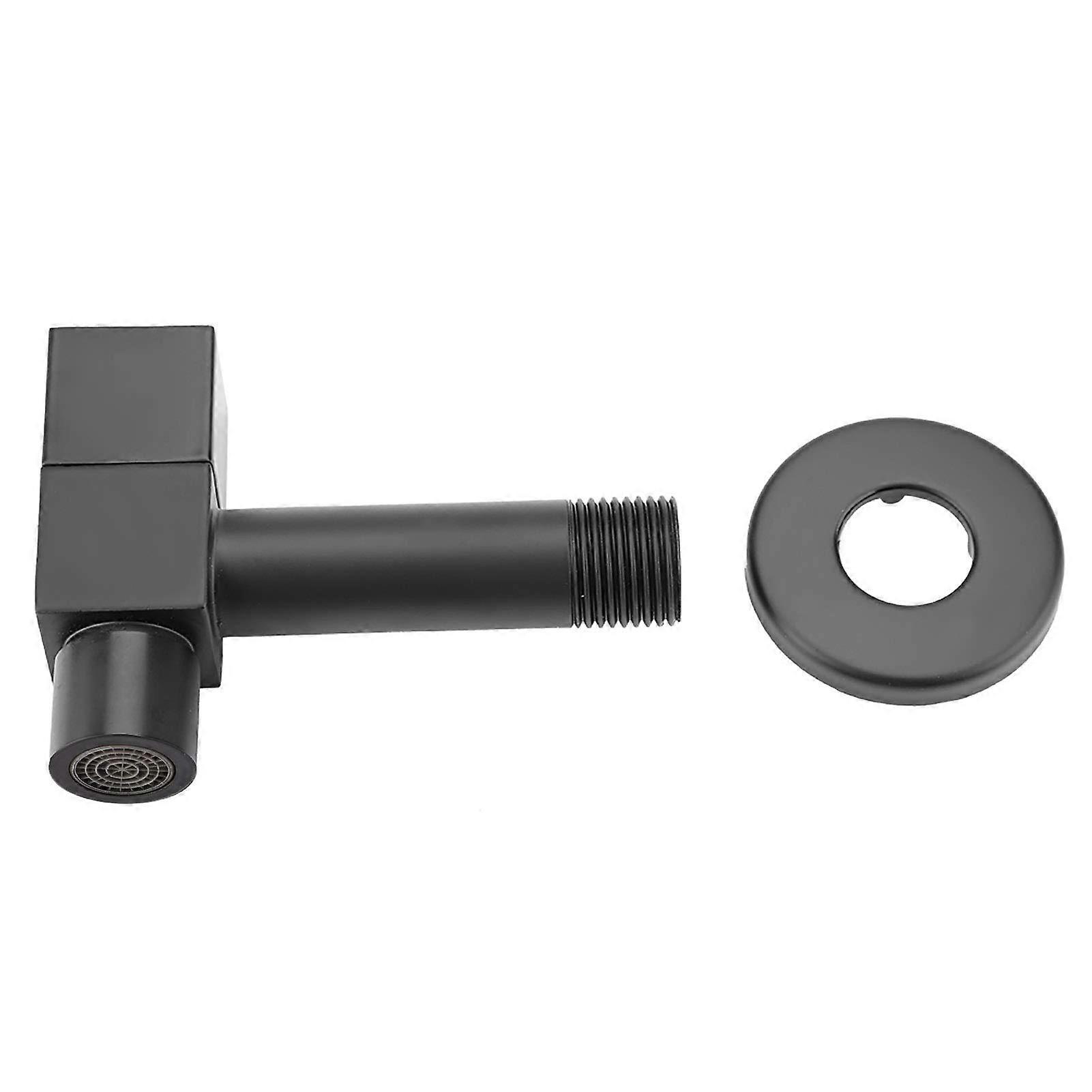 Black Brass Utility Sink Faucet with Waterfall Spout, Cold Water Tap, G1/2 and G3/4 Threads