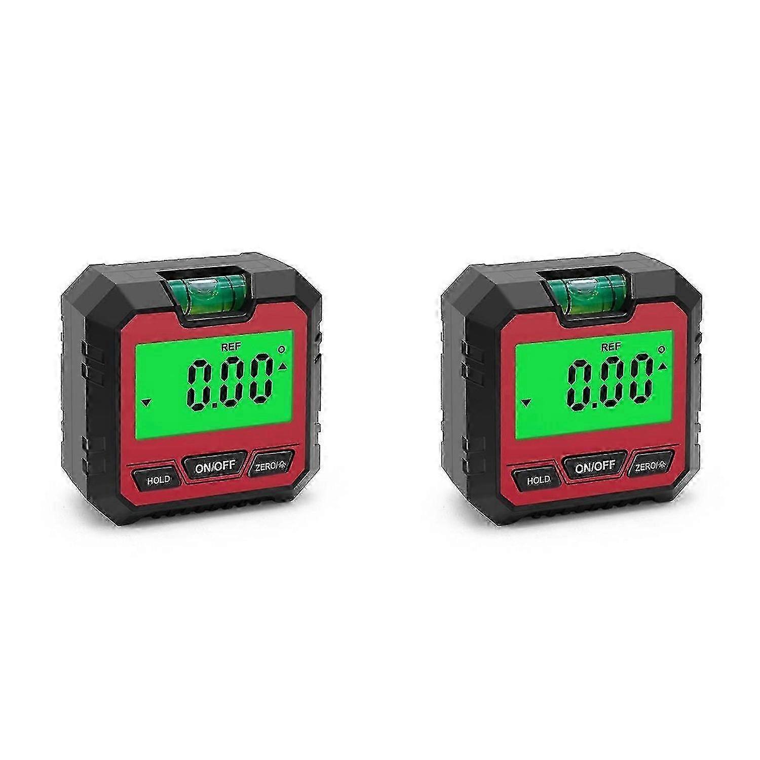 Mini digital protractor inclinometer electronic angle measuring instrument (red)