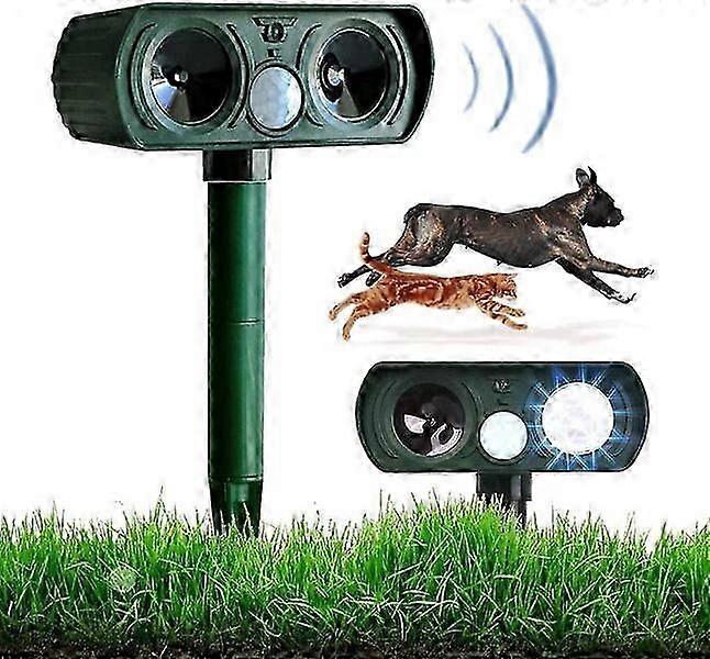 Solar-powered Ultrasonic Cat And Mouse Repeller With Adjustable Sensitivity And Frequency, Suitable For Outdoor Use