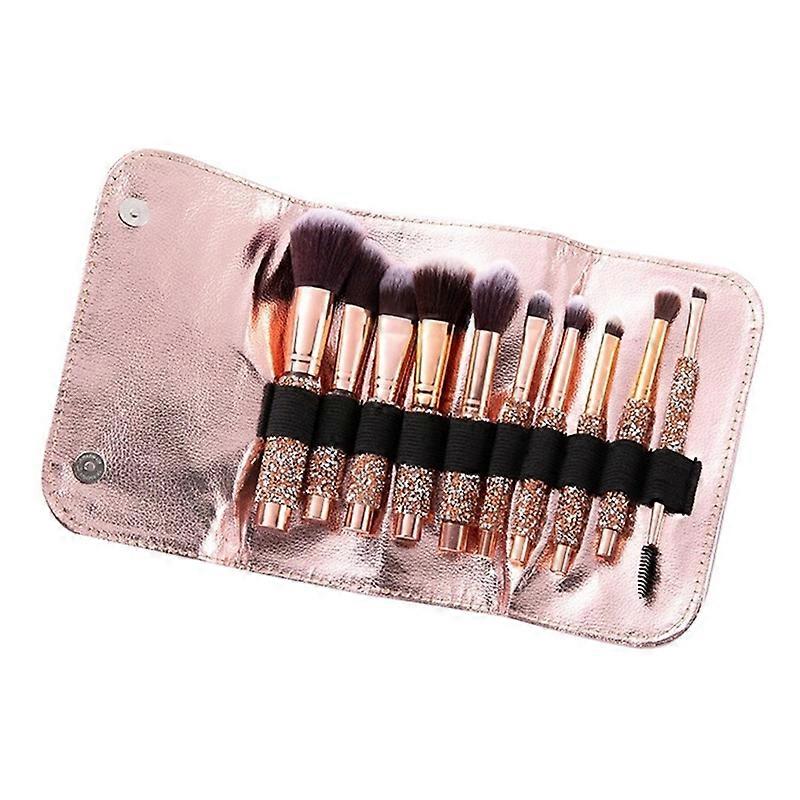 10Pcs/Set Fiber Eyeshadow Brush Basic Blusher Eyebrow Makeup Kit Brush for Blusher,Blending Conceale