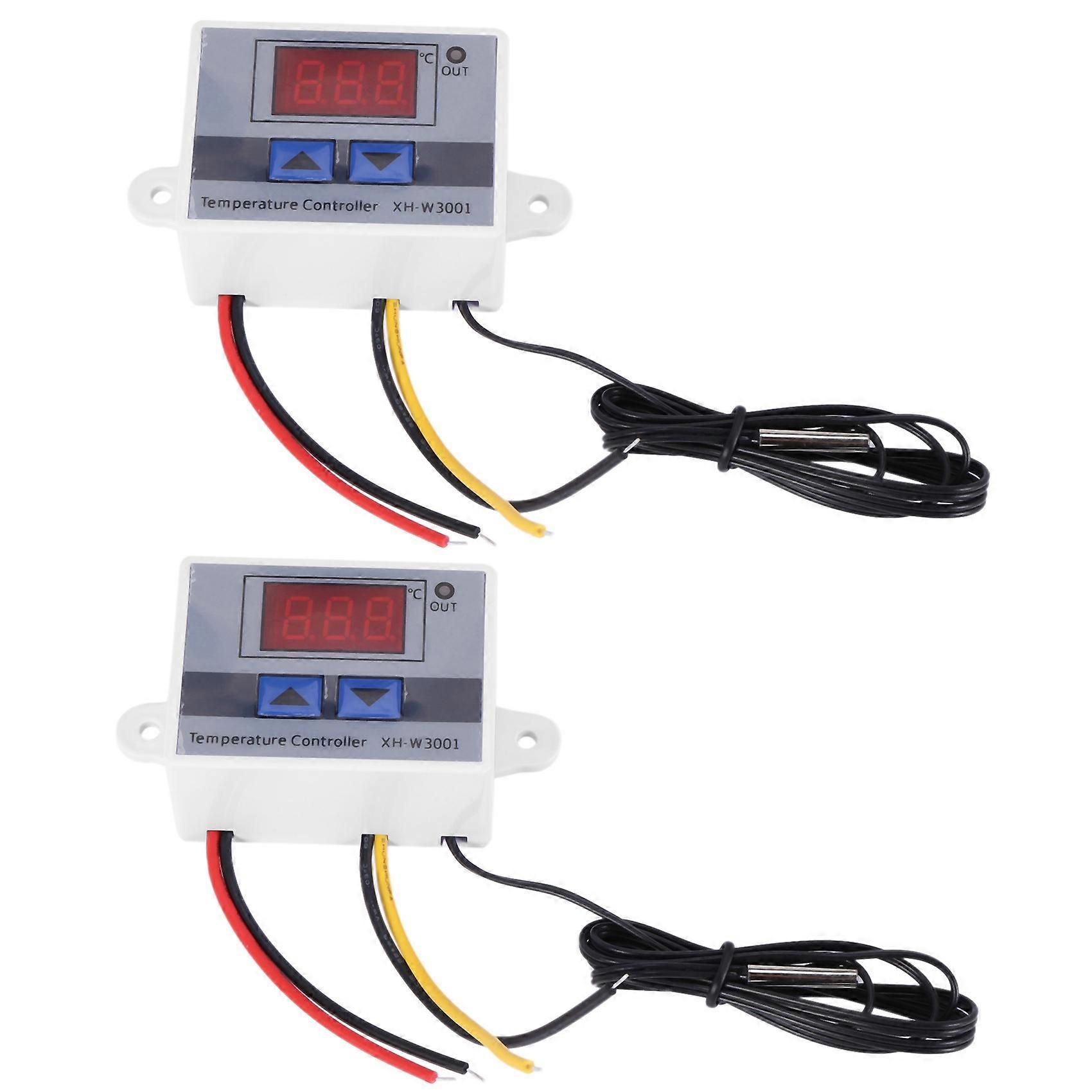 2X 220V Digital LED Temperature Controller 10A Thermostat Control Switch Probe 