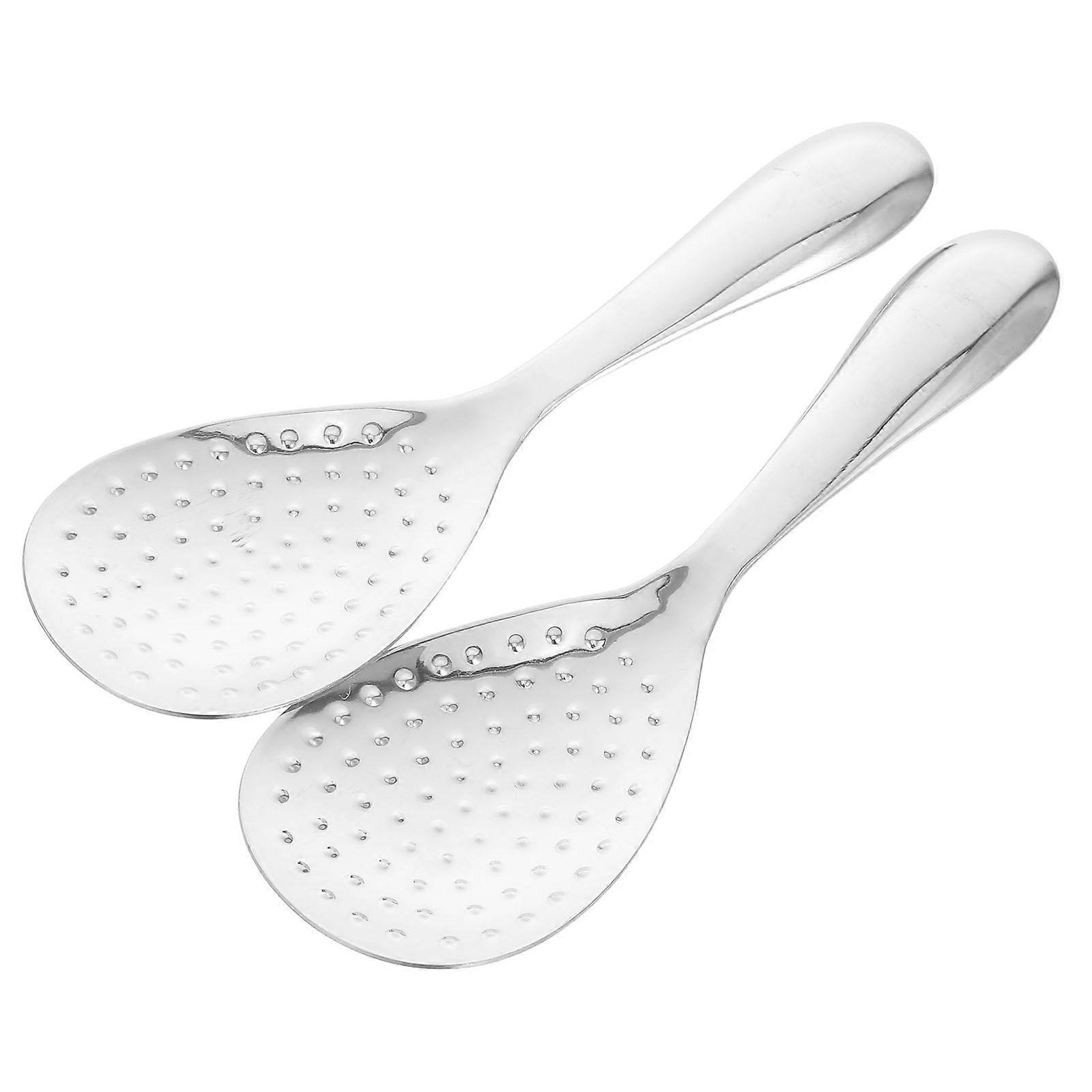 Rice Spoon with Stainless Steel for Kitchen Use Easy to Clean and Safe Silver