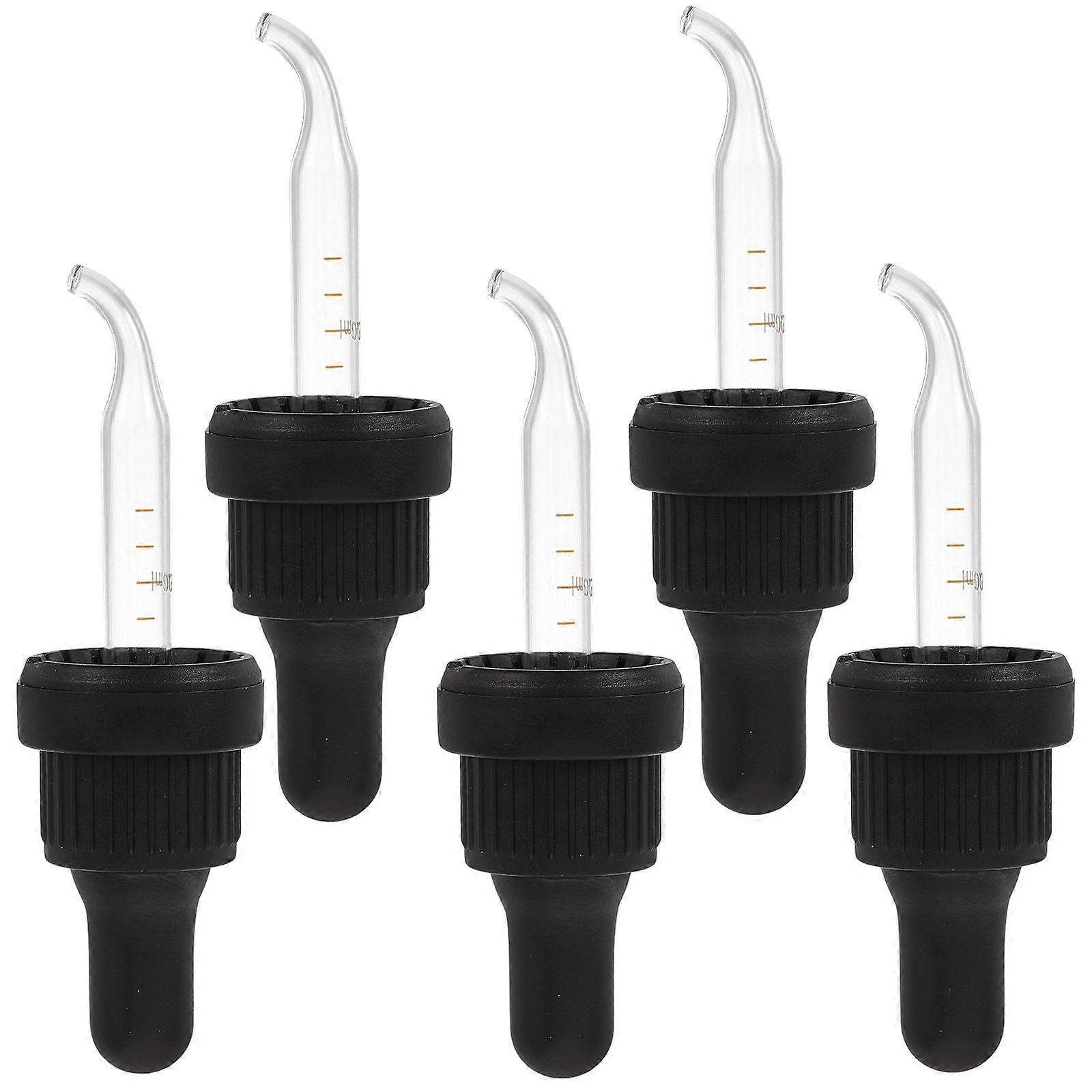 Dropper Cap Graduated Tips for Essential Oil Bottles 5Pcs Plastic Covers
