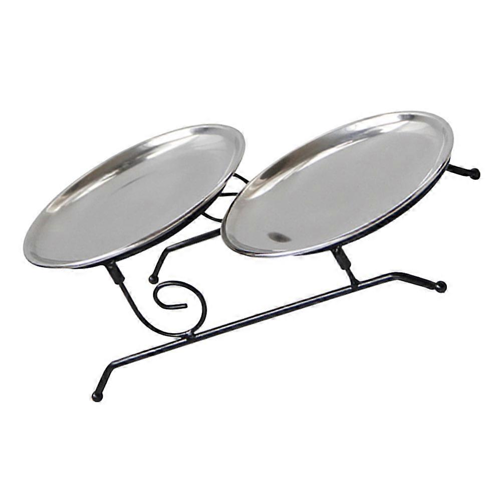 Double-Layer Cake Stand for Storage 1Pcs Detachable Iron Cake Holder Silver