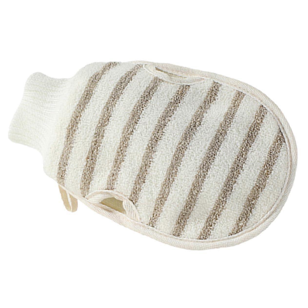 Exfoliating Shower Mitt DoubleSided Flax Body Scrubber Glove for Gentle Deep Cleansing