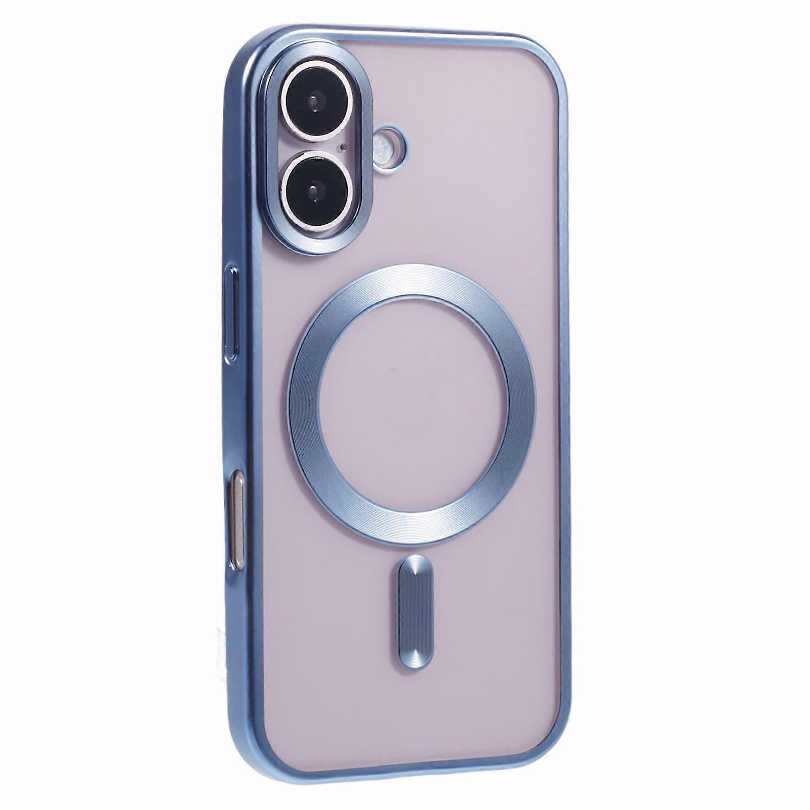 For iPhone 16 Plus Case Matte Electroplating Phone Cover Compatible with MagSafe