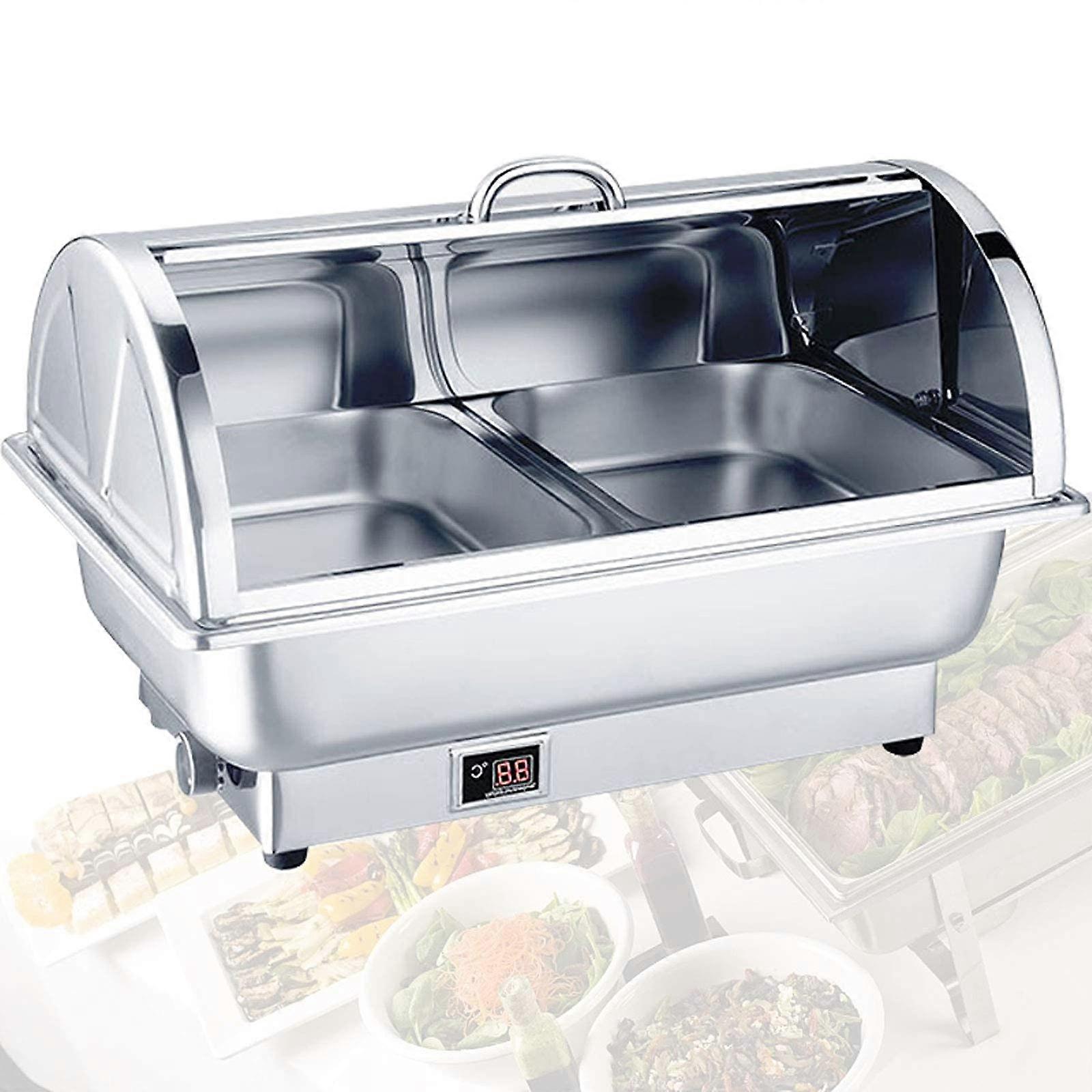 9L Stainless Steel Electric Chafing Dish with Adjustable Temperature Control for Buffet Catering