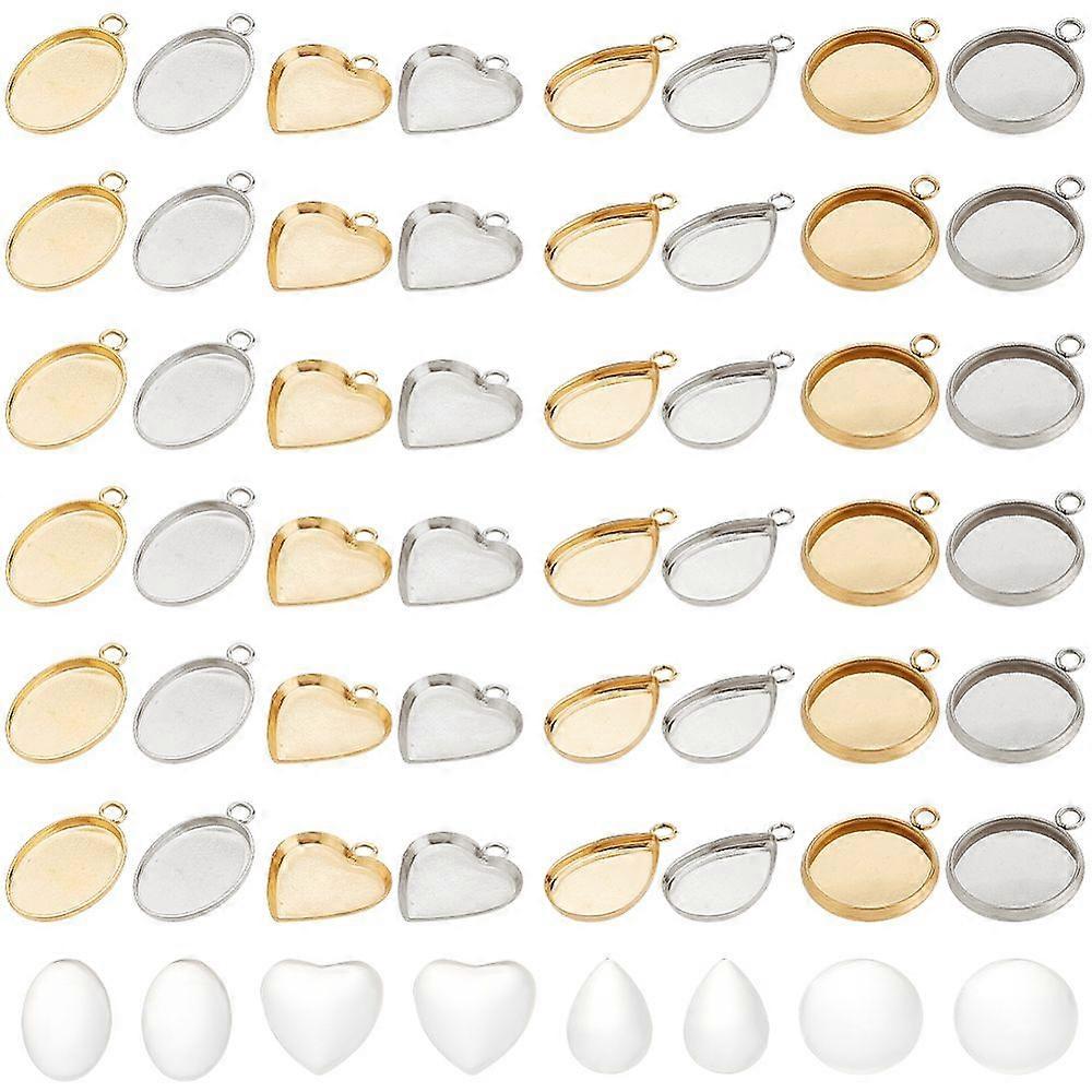 Bezel Pendant Kit, 304 Stainless Steel Pendant Set