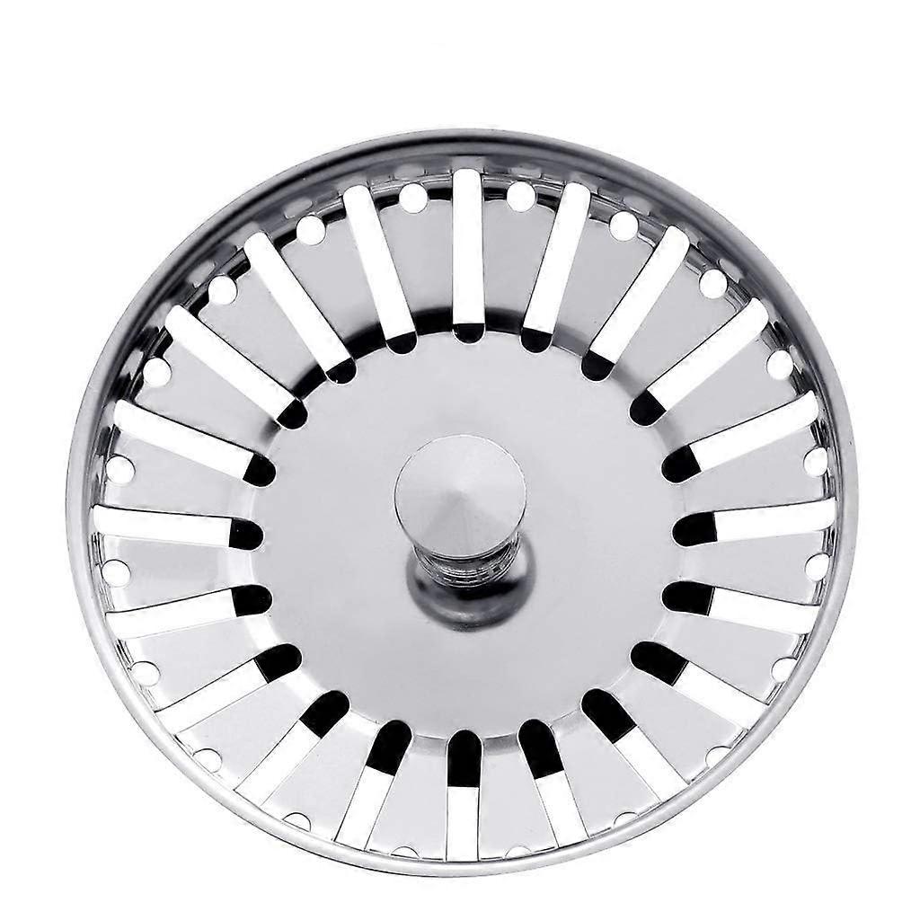 304 Stainless Steel Kitchen Sink Strainer Plug 84mm Dual Function Easy Removal  Fit