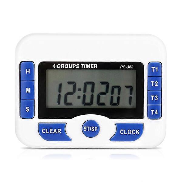 Digital Timer, 4 Independent Channels, Different Alert Tones, Cooking Multi-task Timer