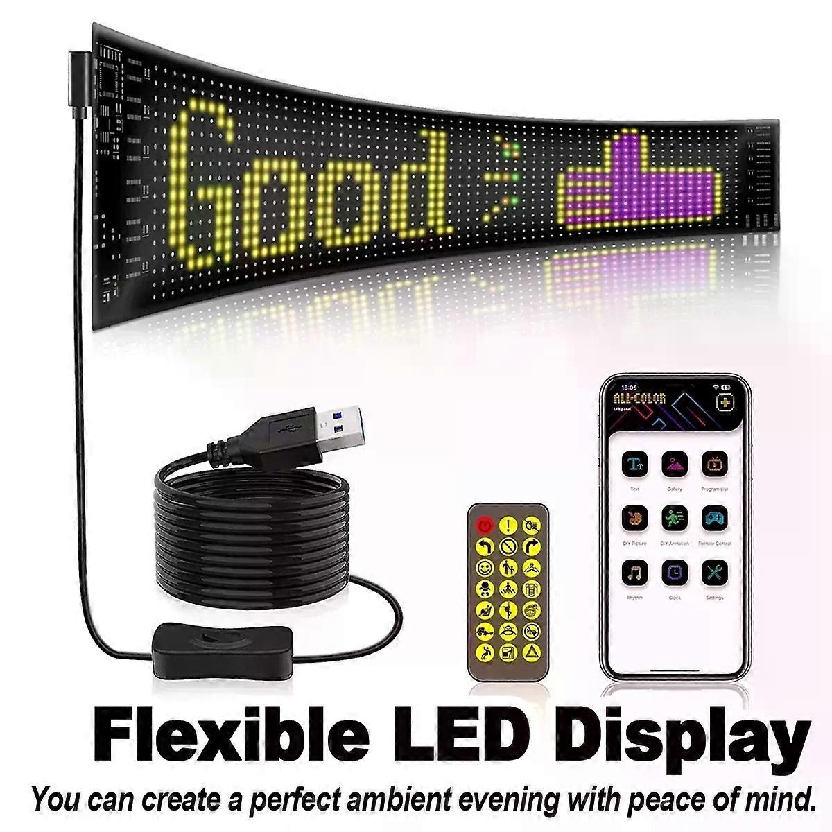 App Control Led Matrix Panel Programmable Panels Light Flexible Pixel Smart Bluetooth Diy Car Indoor Display Usb Operated Banner