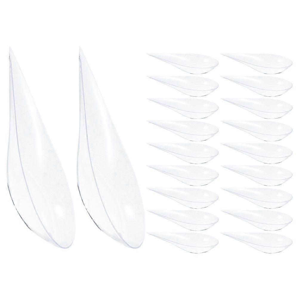 20pcs Disposable Dessert Tasting Plate Clear Appetizer Serving Spoon Tear-drop Spoon