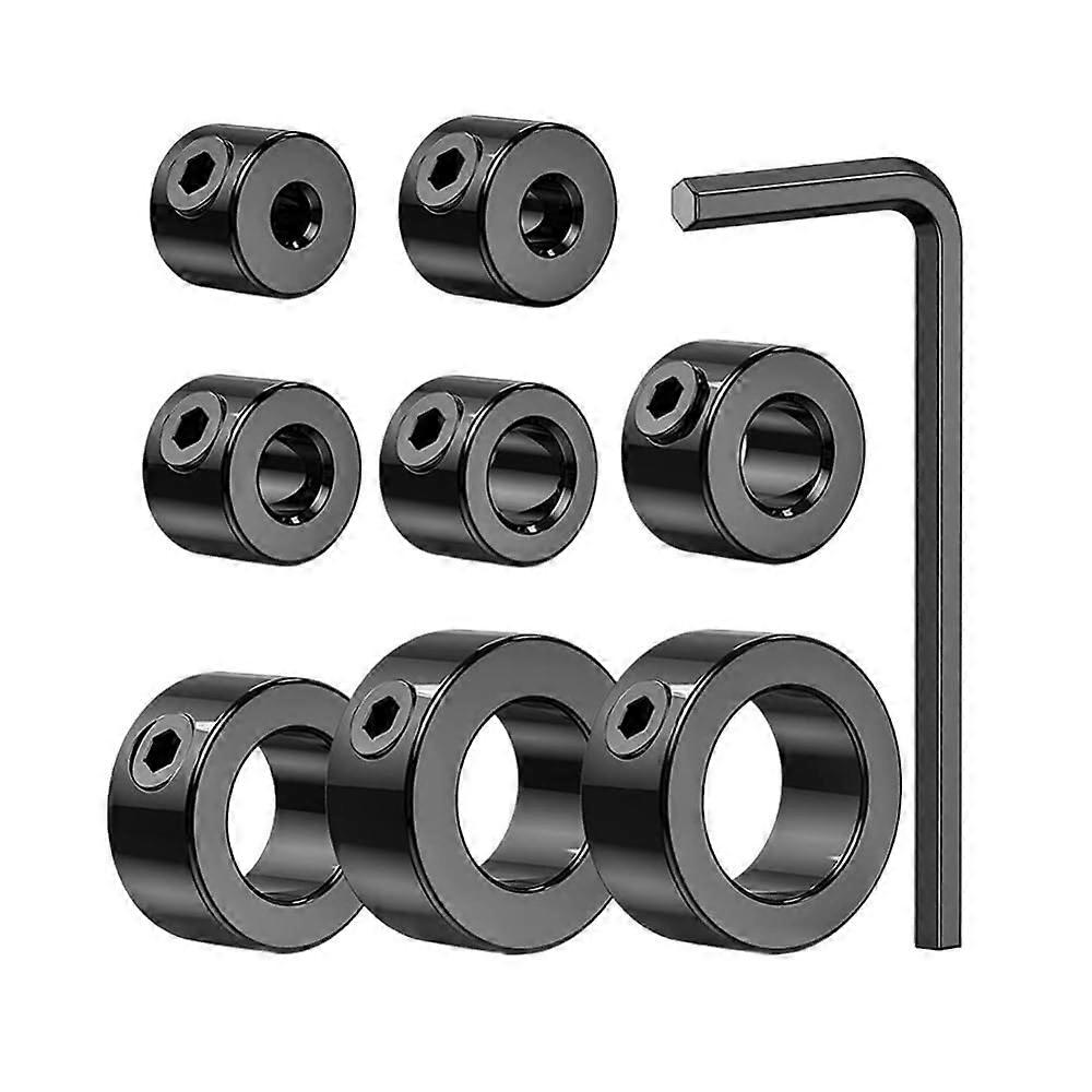 Drill Stop Collar Set 8Piece Adjustable Kit for Precise Depth Control and Strong Holding Force