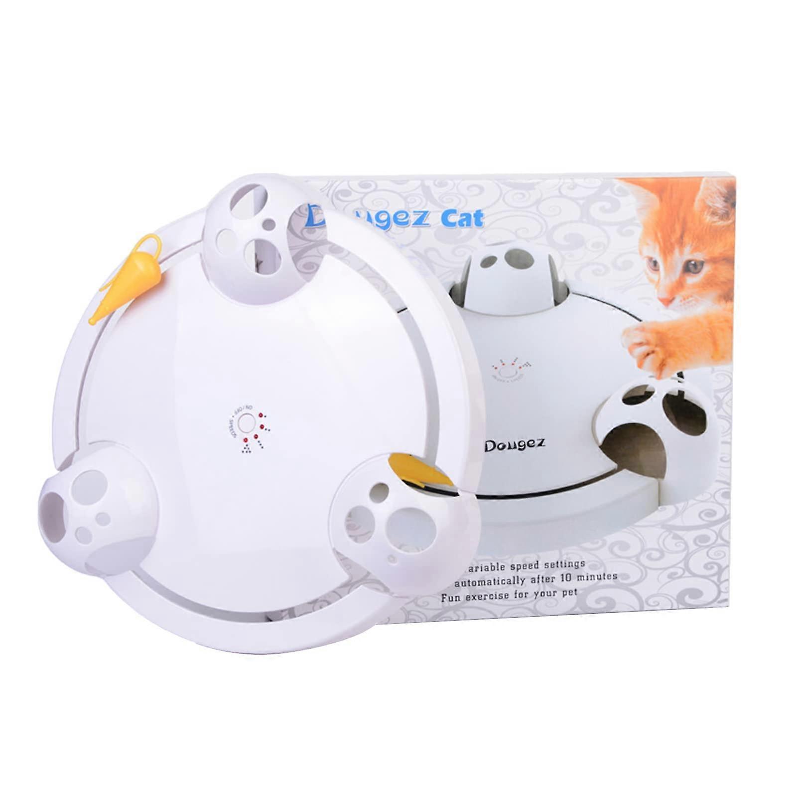 Interactive Cat Toy with Four Speed Modes, Battery Powered Teaser for Indoor Cat Exercise