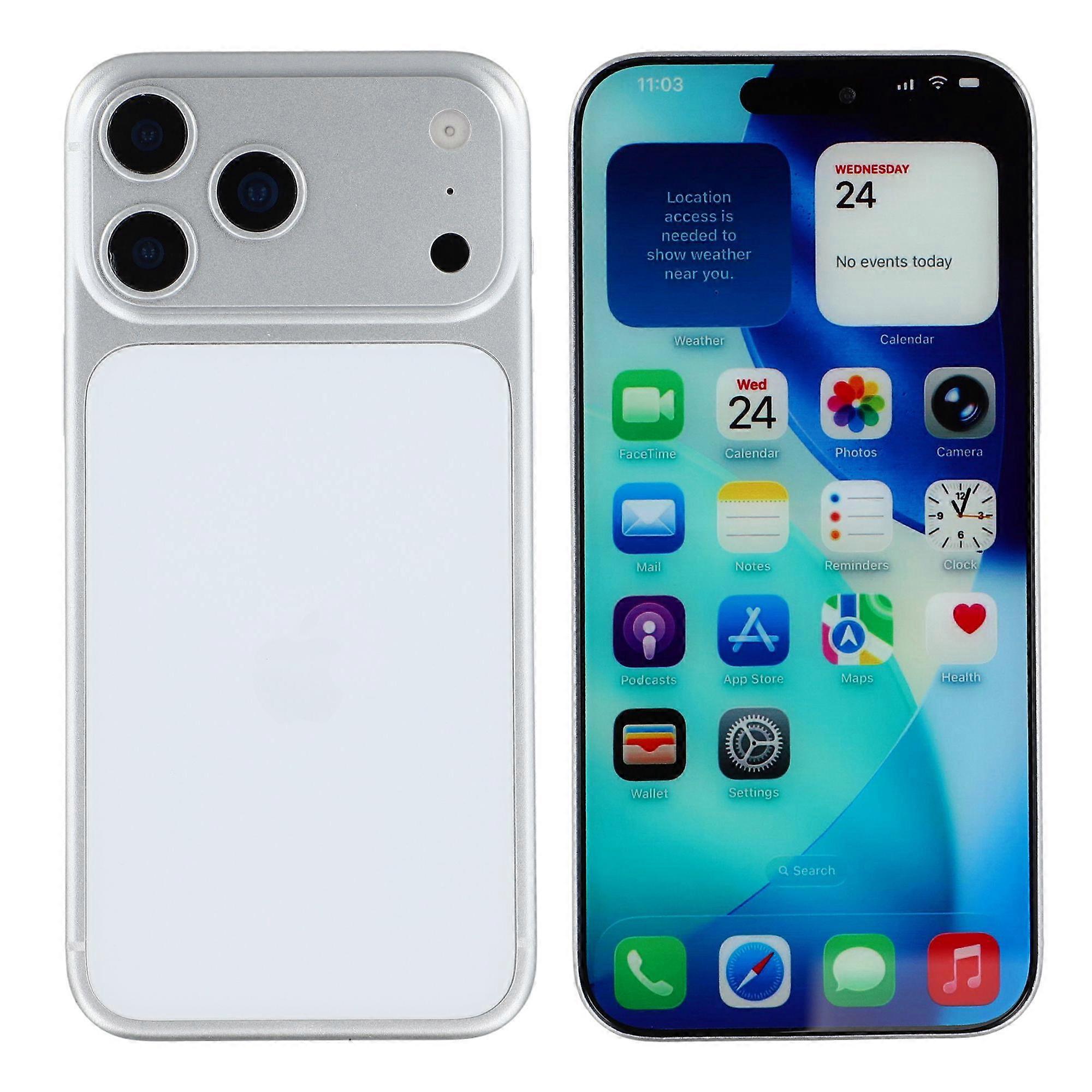 Écran couleur factice pour iPhone 17 Pro Max, présentoir de comptoir pour appareils photo (sans logo) - Argent