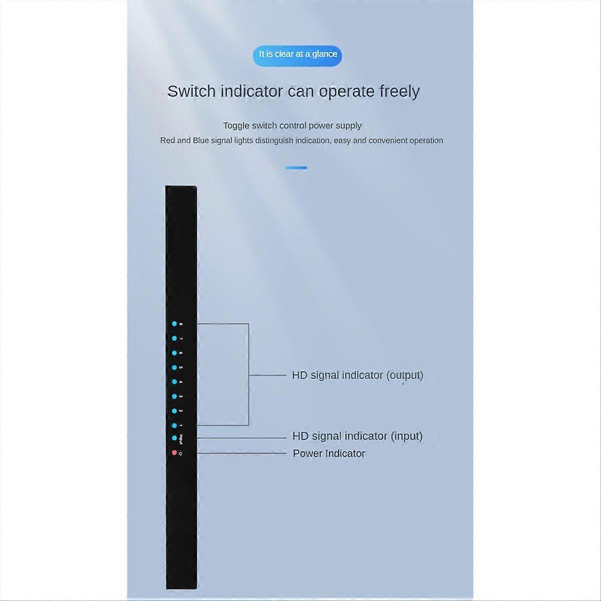  1 Input 8 Output Splitter -Compatible Splitter AU Plug